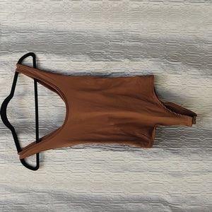 Criss Cross body suit brown